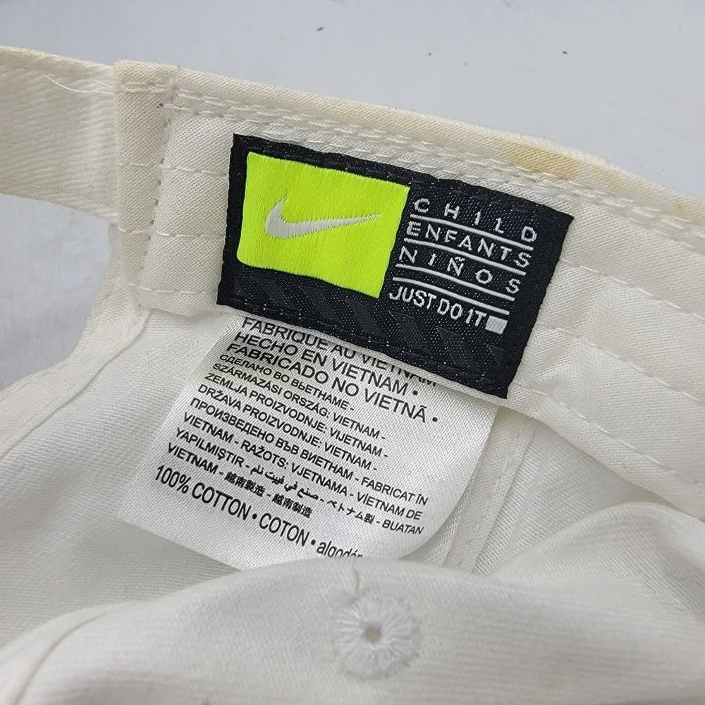 Nike Logo Hat Kids Strapback White Baseball Hat Cap Just Do It Swoosh
